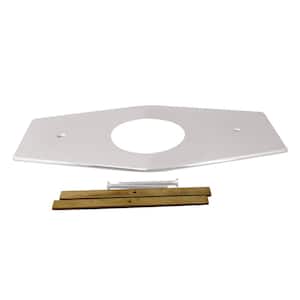 One-Hole Remodel Cover Plate for Mixet Bathtub and Shower Valves, Powder Coat White