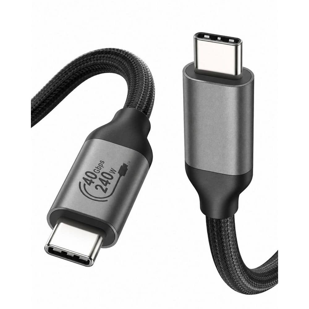 1 Piece USB4 Cable 4 ft. Type C to Type C 40Gbps Data 8K 60Hz Video 240-Watt Fast Charging for MacBook iPhone SSD Dock
