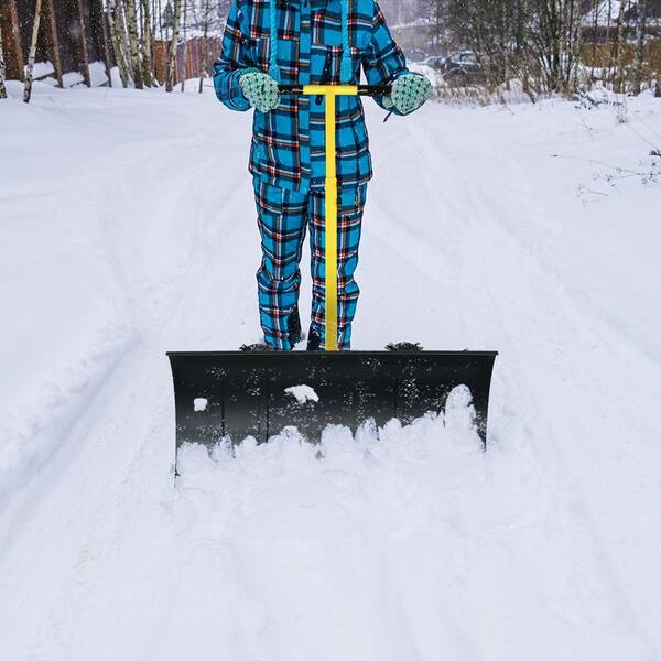 Large 40in Wide Snow Shovel For Driveway, Heavy-Duty Metal