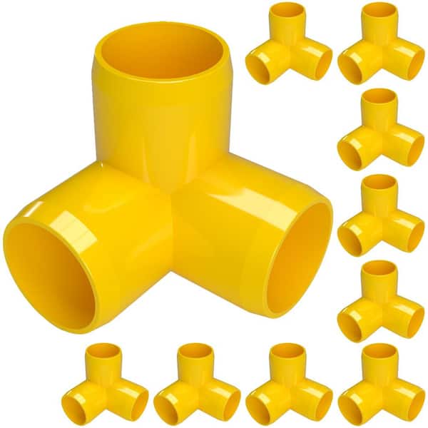 Formufit 1/2 in. Furniture Grade PVC 3-Way Elbow in Yellow (10-Pack)