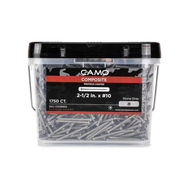 CAMO #10 2-1/2 in. Stone Gray Star Drive Trim-Head Composite Deck Screw (1750-Count)