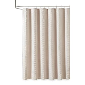 Quade Sand 72 in. Woven Clipped Solid Shower Curtain