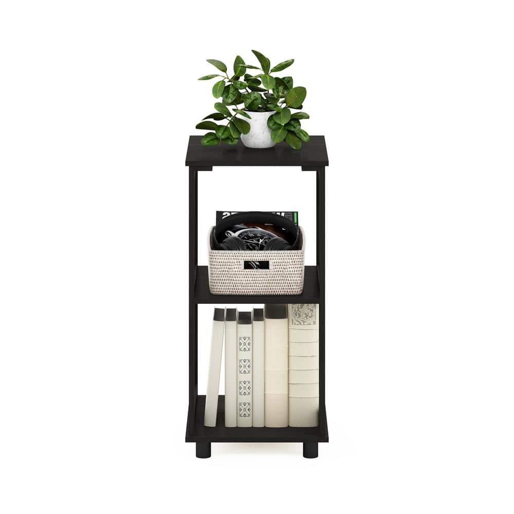 Espresso Composite Wood 2-Tier Tall End Table