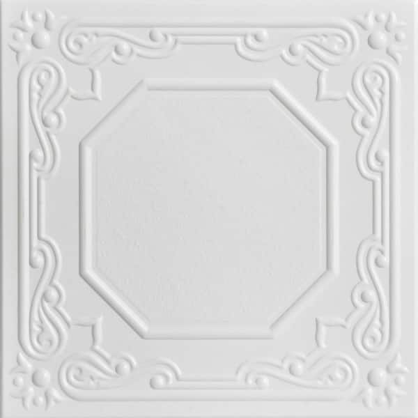 A La Maison Ceilings Topkapi Palace White Heron 1.6 ft. x 1.6 ft. Decorative Foam Glue Up Ceiling Tile (21.6 sq. ft./Case)