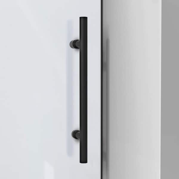 Enigma XO 56 60 in. W x 76 in. H Frameless Sliding Shower Door in Matte Black Stainless Steel