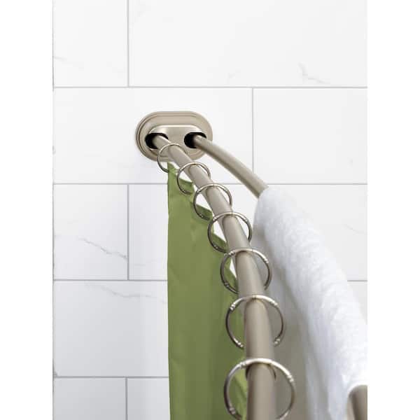 Zenna Home Neverrust 72 In Aluminum, Extra Long Shower Curtain Rod Curved