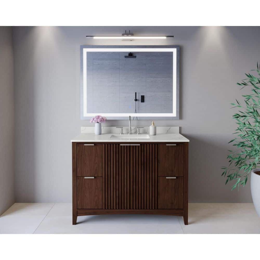 Palmilla 48 in. Single Freestanding Dark Walnut Bath Vanity with Giotto Quartz Top Assembled price history on PriceWatchPro