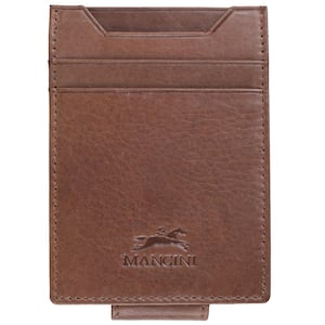 Bellagio Collection Brown Leather Magnetic RFID Money Clip