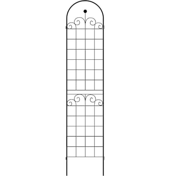 Zeus & Ruta 4 Pack Metal Garden Trellis 86.7 in. H x 19.7 in. L for Climbing Plants  in Black