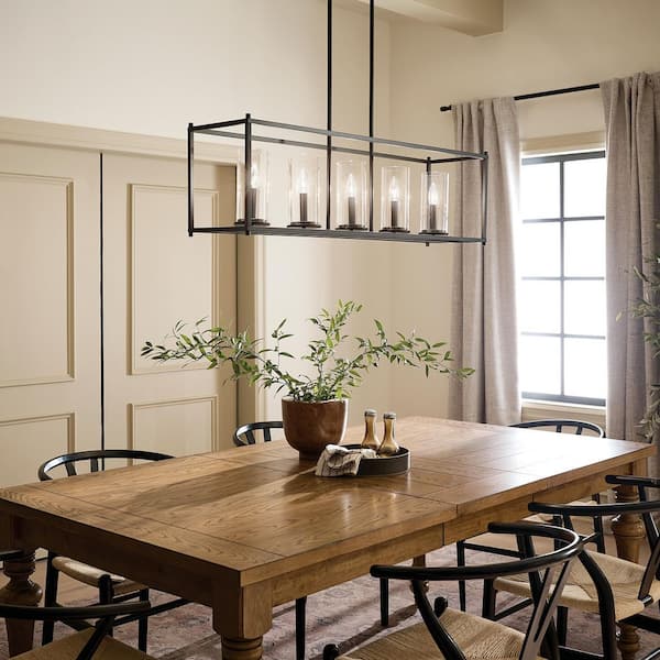 KICHLER Crosby 41.25 in. 5-Light Black Contemporary Candlestick