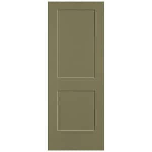 30 in. x 80 in. 2-Panel Logan Single Bore Hollow Core Truly Olive Molded Composite Interior Door Slab