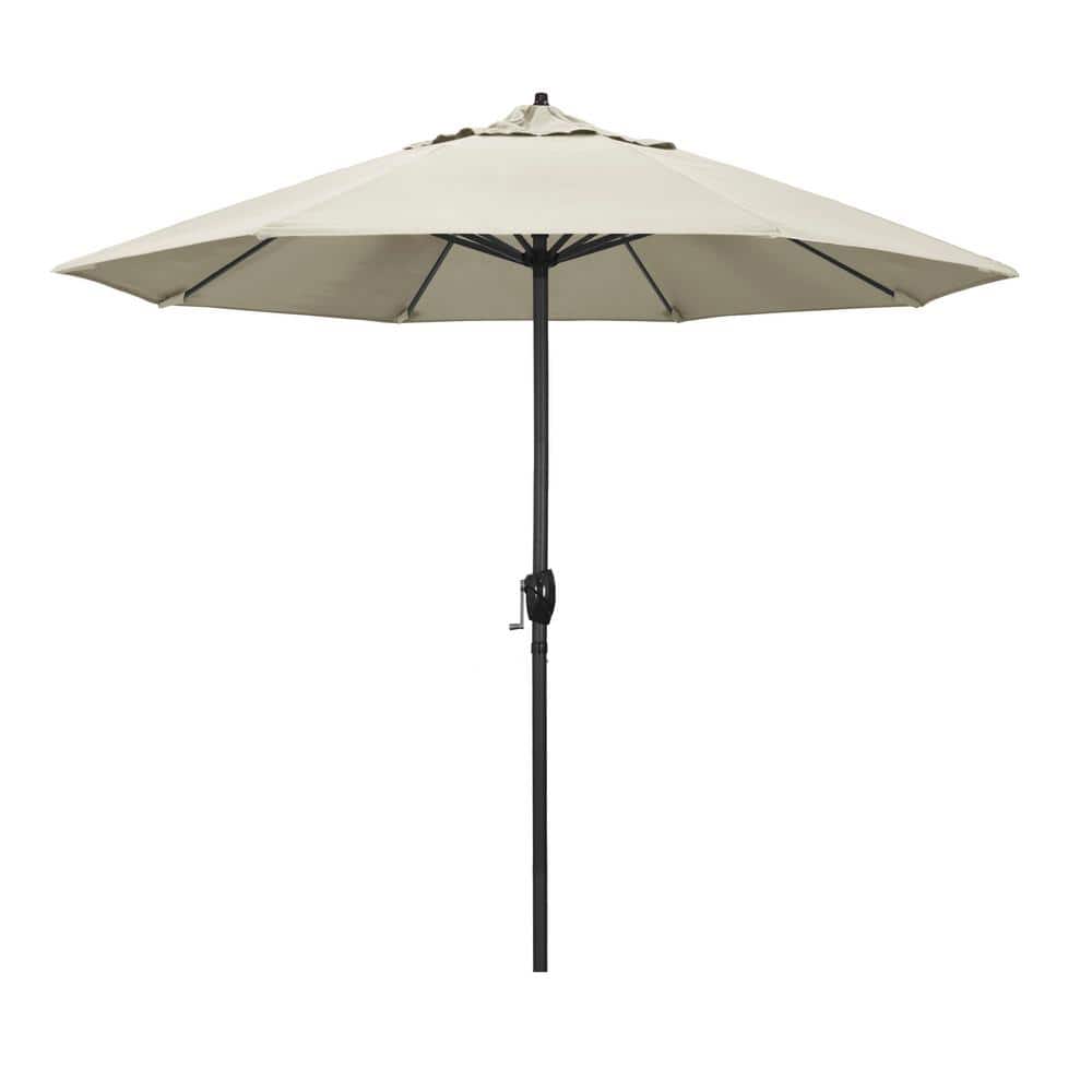 9 ft. Black Aluminum Market Patio Umbrella Auto Tilt in Canvas Pacifica price history on PriceWatchPro