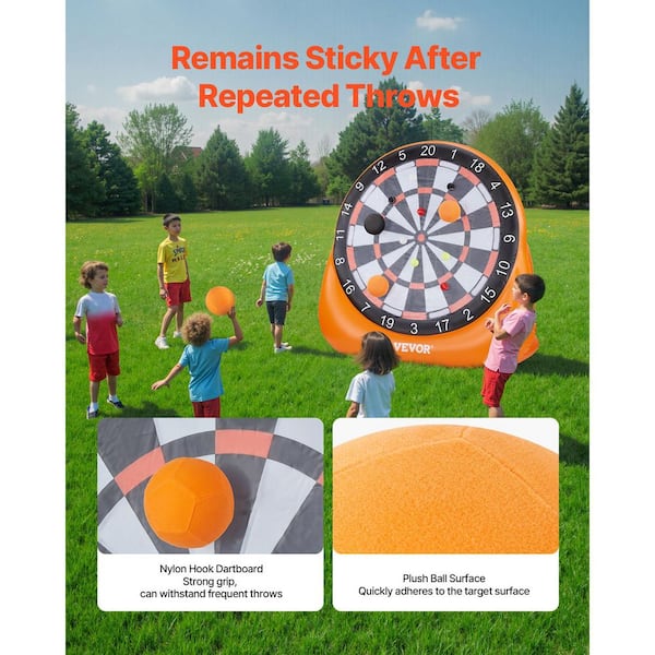 VEVOR Inflatable Soccer Dart Board, over 6 ft. Giant Board with 4