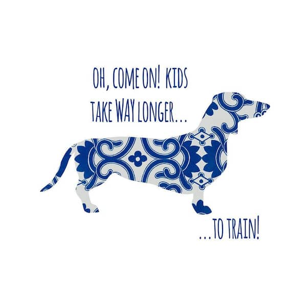 VENICE BEACH Collections Daschund Blues by Grotto Studios 1 Piece Unframed Graphic Print Abstract Poster Art Print 16 in. x 16 in.