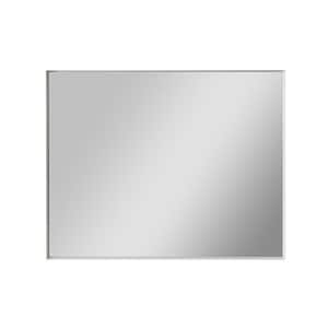 36 in. W x 24 in. H Rectangular Framed Black Mirror Square Angle Metal ...