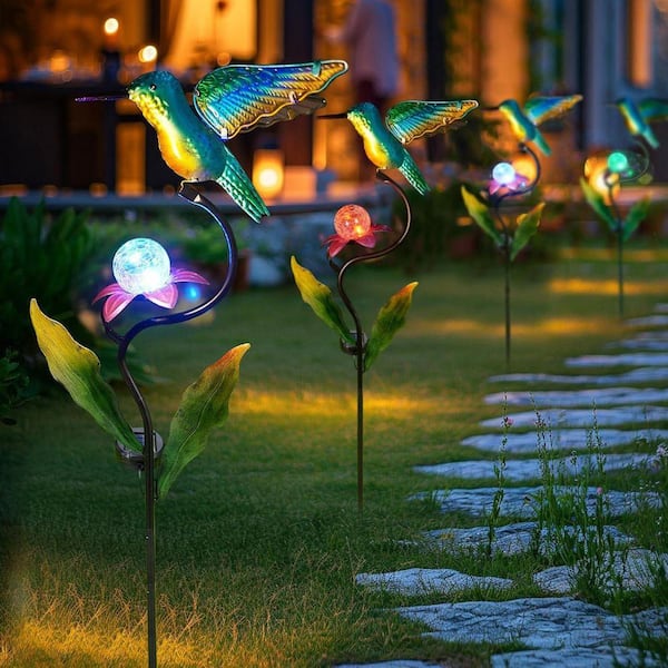 Solar Hummingbird Lights Garden Stake L0CTGWZYWV