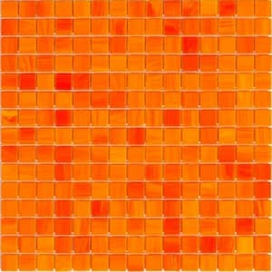 Dune Glossy Fire Orange 12 in. x 12 in. Glass Mosaic Wall and Floor Tile (20 sq. ft./case) (20-pack)
