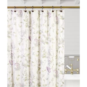 Abigail 72 in. Lilac Floral Shower Curtain