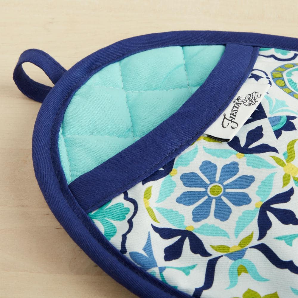 Fiesta Blue Boho-Chic Heat Protective Pot Holder Set
