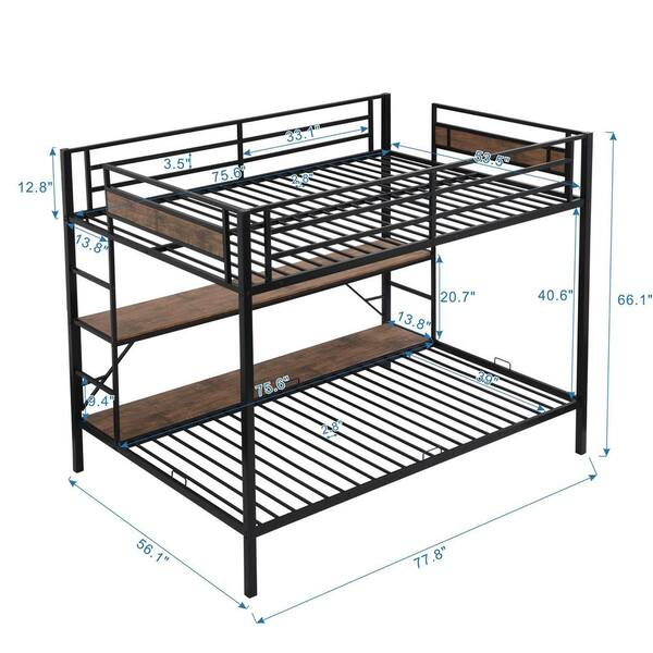 metal bunk bed full over twin