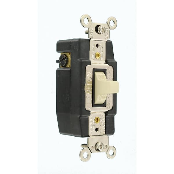 20 Amp Industrial Grade Heavy Duty Single-Pole Double-Throw Center-Off Momentary Contact Toggle Switch, Ivory 1257-I