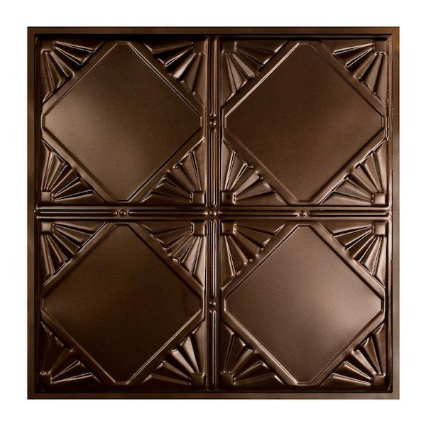 Great Lakes Tin Erie 2 ft. x 2 ft. Lay-In Tin Ceiling Tile in Bronze Burst (20 sq. ft./case)