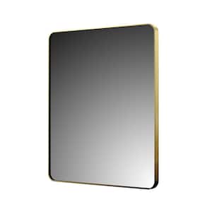 Reflections 24 in. W x 30 in. H Aluminum Framed Rectangular Wall Mount Bathroom Vanity Mirror in Brushed Gold