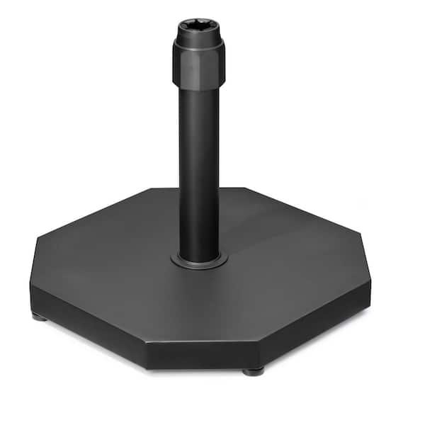 Pellebant 40 lbs. Octagon Heavy-Duty Iron Shell Cement Patio Umbrella Base in Black