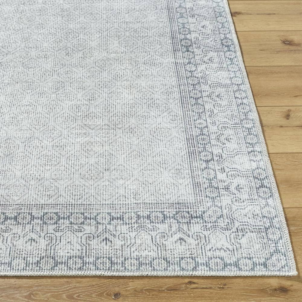Sage and Blue Rectangular Polyester Washable Area Rug