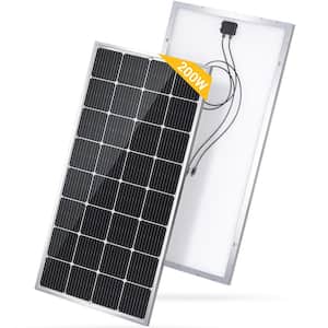 200-Watt 12-Volt Monocrystalline Solar Panel for RV Camping Home Boat Marine Off-Grid