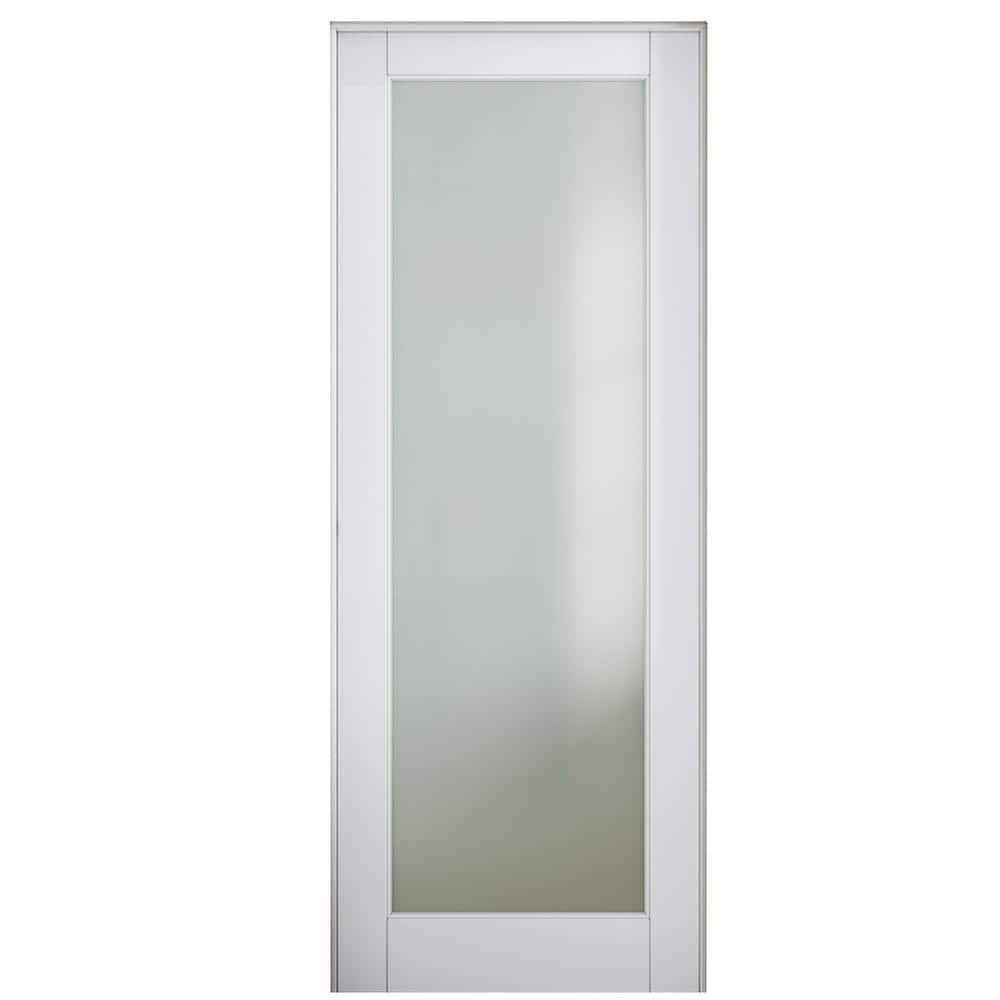 24 in. x 80 in. Frosted Glass Left Hand Prehung Door