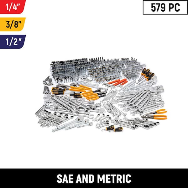 1/4 in., 3/8 in. and 1/2 in. Drive Master Mechanics Tool Set (579-Piece)