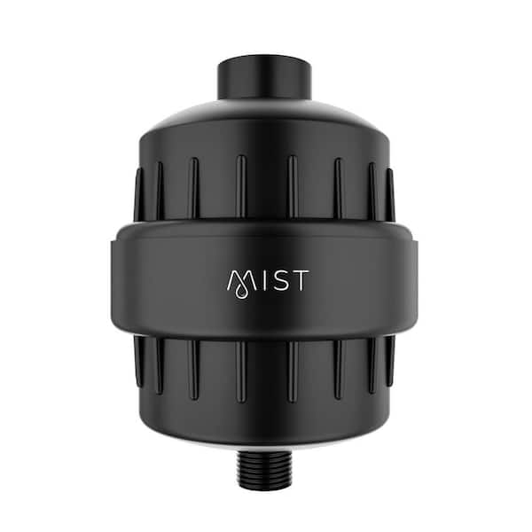 Water Softening 15 Stage GAC Shower Filter with Replaceable Filter in Matte Black Finish
