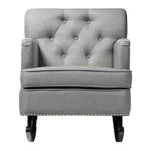 Bethany Contemporary Gray Fabric Upholstered Rocking Chair