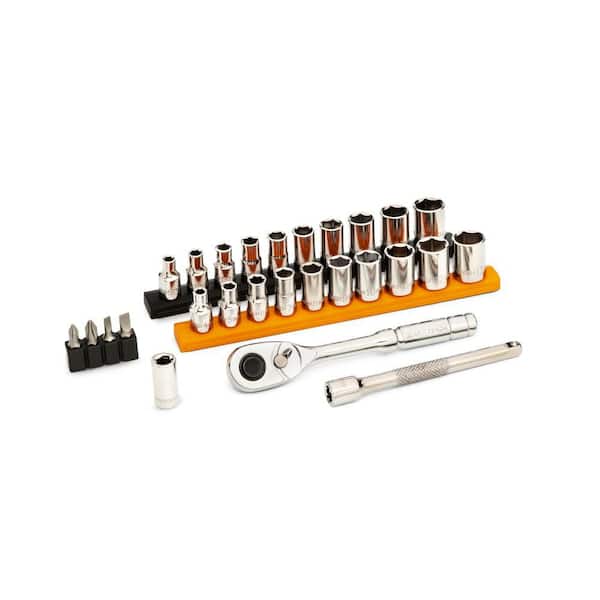 1/4 in. Drive 72-Tooth 6-Point SAE/MM Mechanics Hand Tool Set (27-Piece)