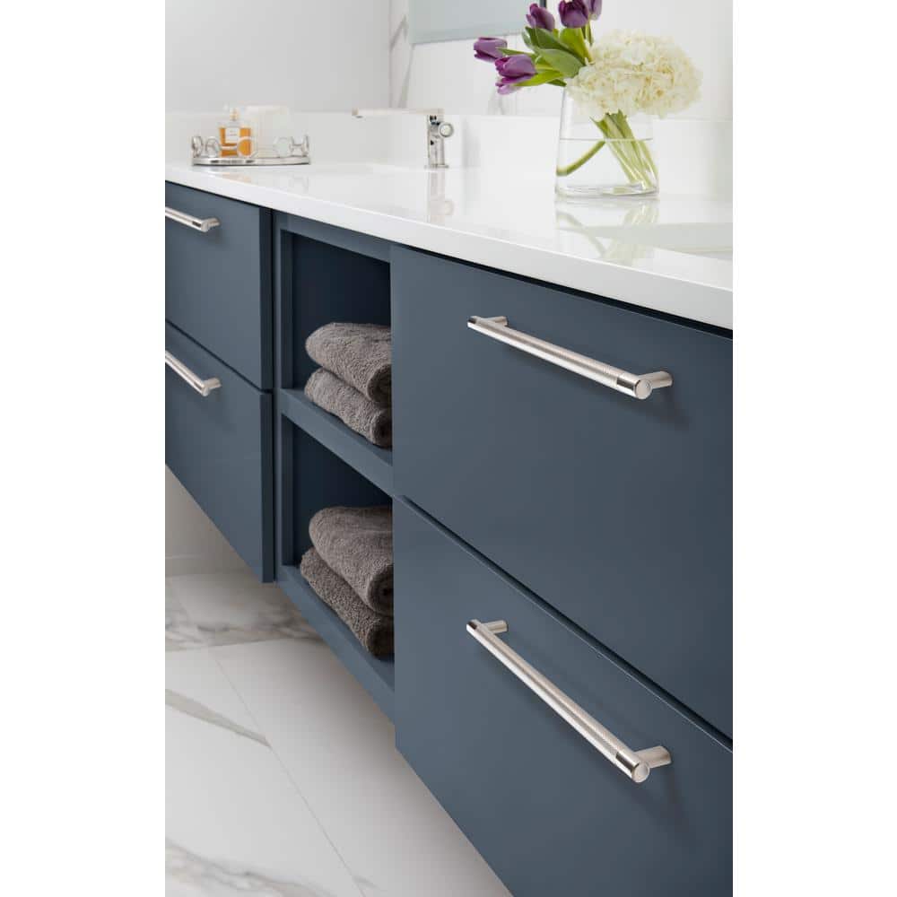 Polished Nickel 12-5/8 Inch Bar Cabinet Pull with Mounting Hardware