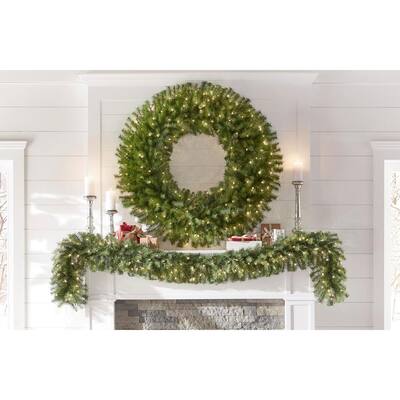 48 in. Norwood Fir Artificial Christmas Wreath with 200 White Lights