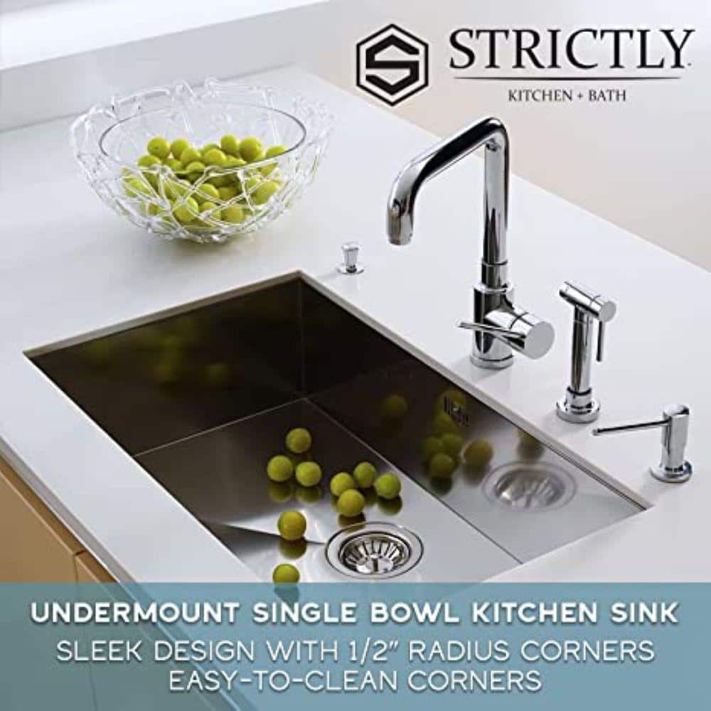 31.5 in Brushed Stainless Steel Undermount Single Bowl Kitchen Sink