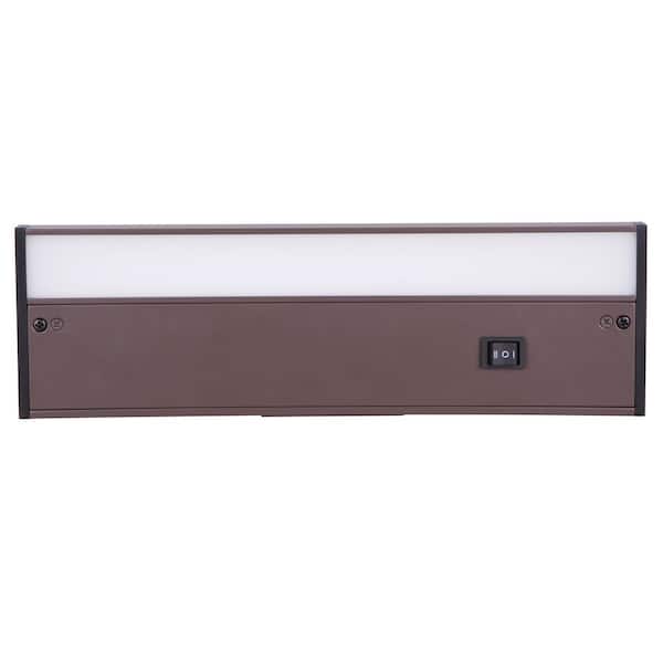 12 in. Hardwired/Plug-in Bronze Finish Dimmable Warm White Integrated LED Linkable Under Cabinet Light