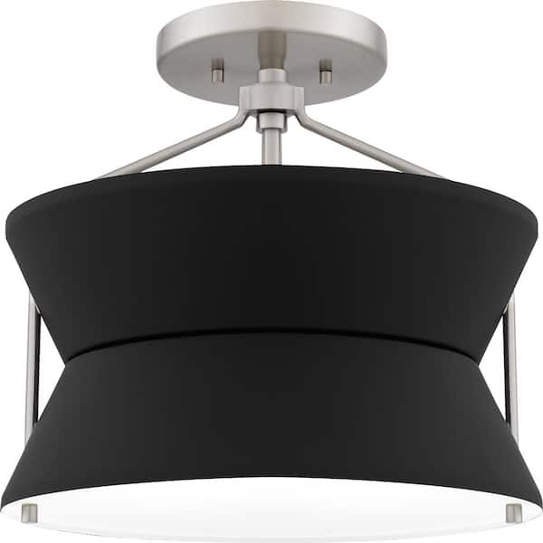 Quoizel Nira 13 in. 2-Light Brushed Nickel Semi-Flush Mount