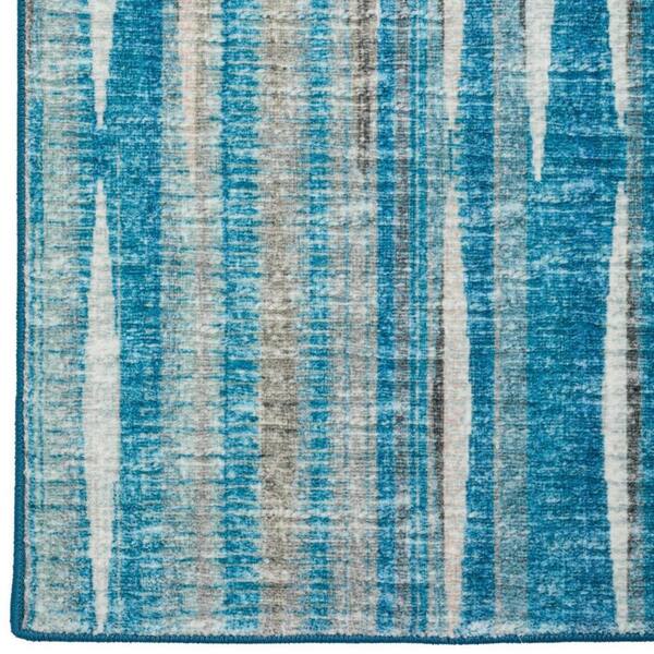 HomeRoots 3 X 8 Blue Ombre Runner Rug