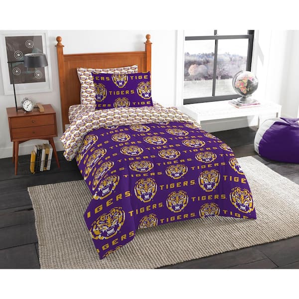 THE NORTHWEST GROUP NCAA Multi-Color Rotary LSU Louisiana St. 5 Pieces Twin Bed in Bag Set
