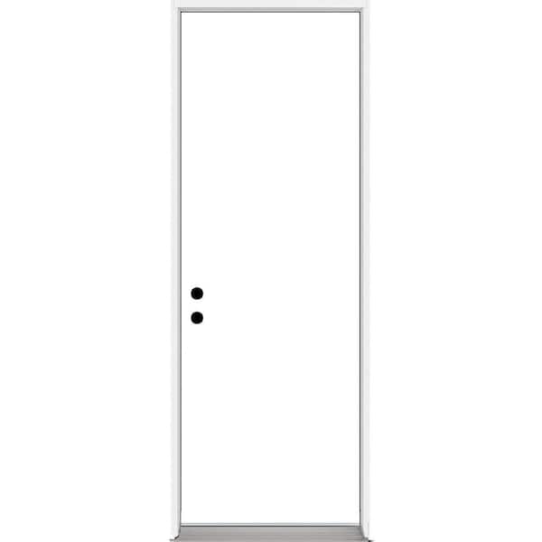 32 in. x 96 in. Flush RHIS 20Min Fire-Rated Dbl-Bore House-to-Garage White Composite Prehung Interior Door w/Nkl Hinge