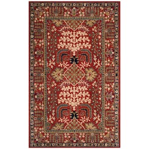 Antiquity Red/Multi 5 ft. x 8 ft. Border Area Rug