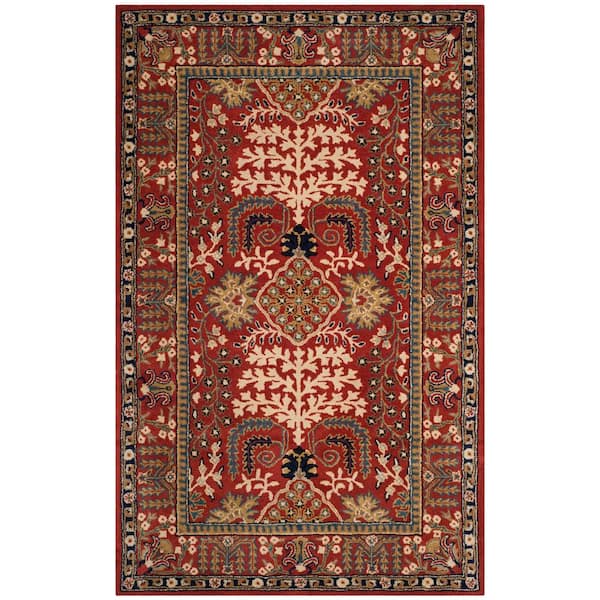 SAFAVIEH Antiquity Red/Multi 5 ft. x 8 ft. Border Area Rug