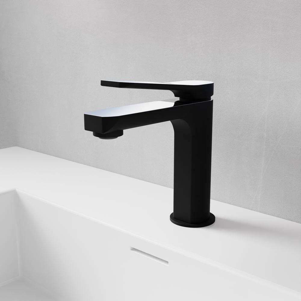 Matte Black and Chrome Single Handle Bathroom Faucet