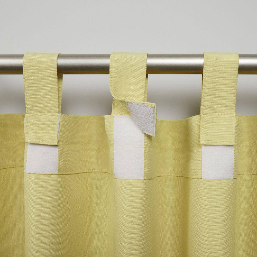 Sundress Yellow Polyester Light-Filtering Tab Top Curtain Panels