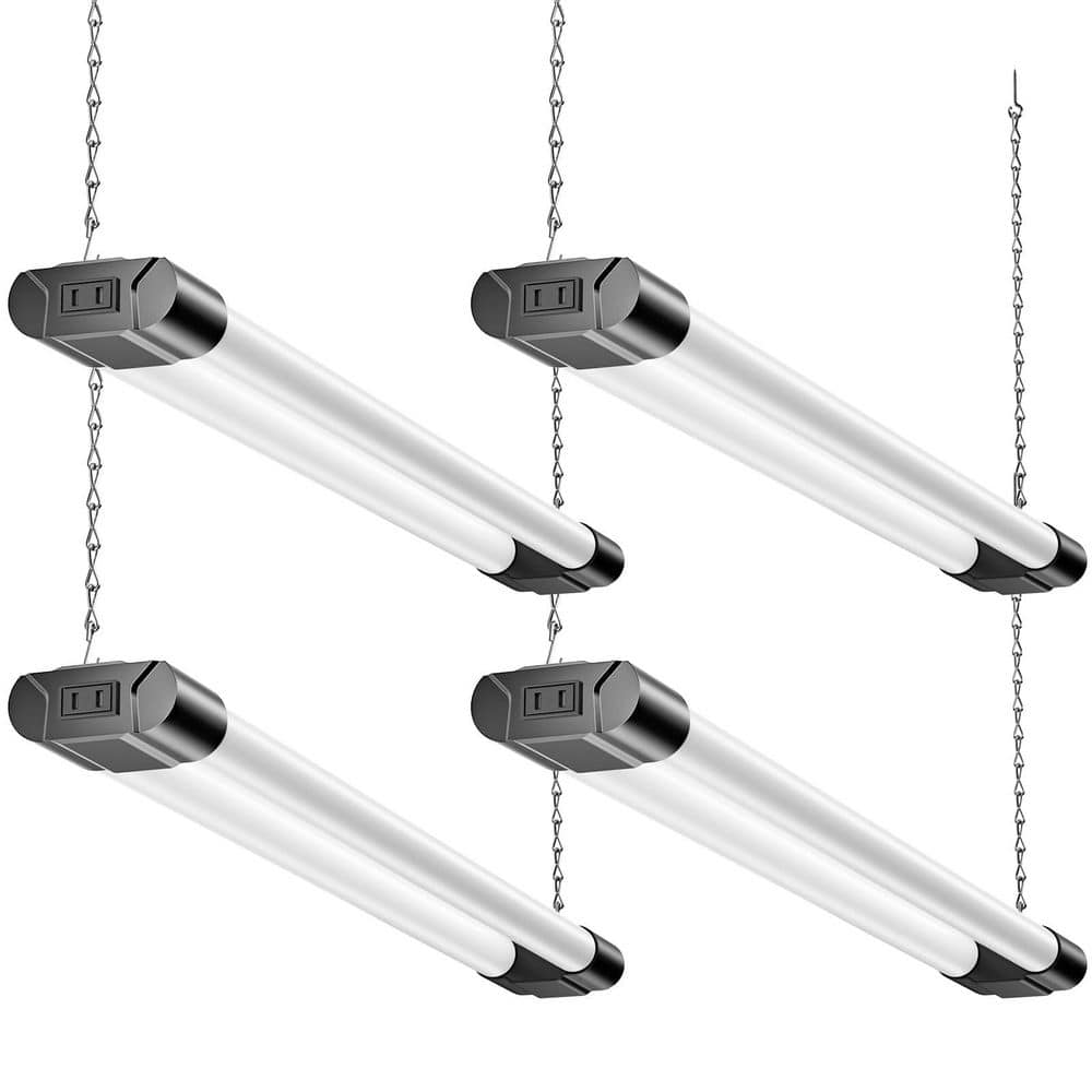 4-Pack 2 ft. 150-Watt Equivalent Black LED Shop Light, Linkable, 20W, 6500K Cool Daylight, Ceiling or Hanging Mount price history on PriceWatchPro