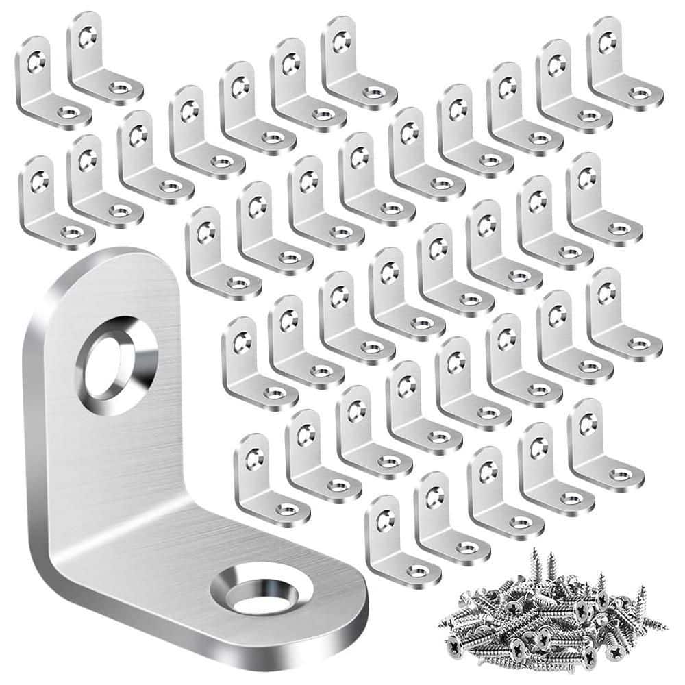 0.79 x 0.79 Inch Stainless Steel L Bracket Corner Brace for Shelves and Wood Furniture with 80 Screws 40PCS Pack price history on PriceWatchPro