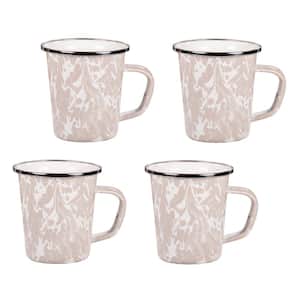 16 oz. Taupe Swirl Enamelware Latte Mugs (Set of 4)